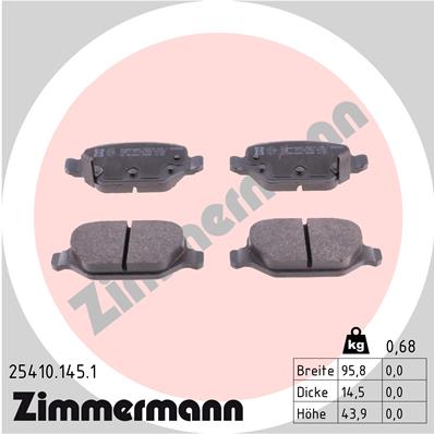 Kit pastiglie freno, Freno a disco - 25410.145.1 ZIMMERMANN