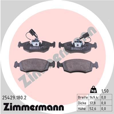 Kit pastiglie freno, Freno a disco - 25429.180.2 ZIMMERMANN
