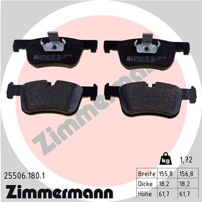 Brake Pad Set, disc brake - 25506.180.1 ZIMMERMANN