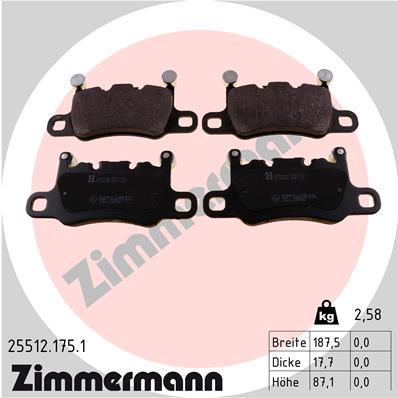 Kit pastiglie freno, Freno a disco - 25512.175.1 ZIMMERMANN