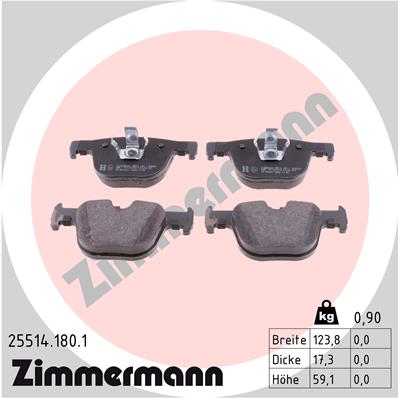 Brake Pad Set, disc brake - 25514.180.1 ZIMMERMANN