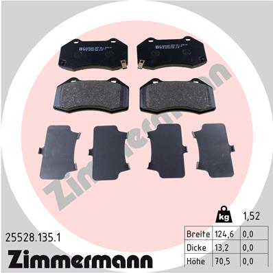 Brake Pad Set, disc brake - 25528.135.1 ZIMMERMANN