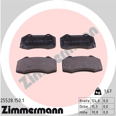 Kit pastiglie freno, Freno a disco - 25528.150.1 ZIMMERMANN
