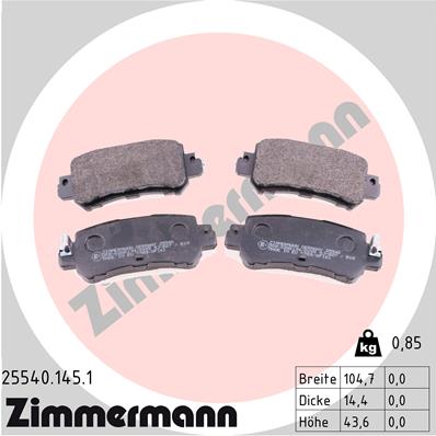 Kit pastiglie freno, Freno a disco - 25540.145.1 ZIMMERMANN