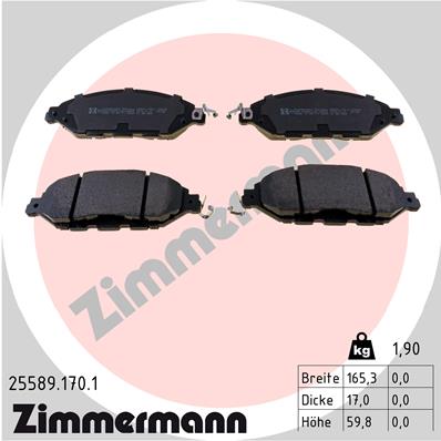 Kit pastiglie freno, Freno a disco - 25589.170.1 ZIMMERMANN