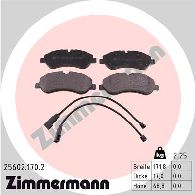 Brake Pad Set, disc brake - 25602.170.2 ZIMMERMANN