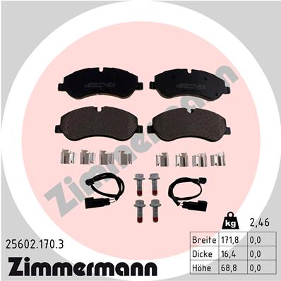 Brake Pad Set, disc brake - 25602.170.3 ZIMMERMANN