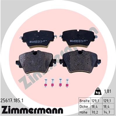 Brake Pad Set, disc brake - 25617.185.1 ZIMMERMANN