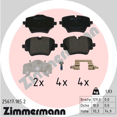 Brake Pad Set, disc brake - 25617.185.2 ZIMMERMANN