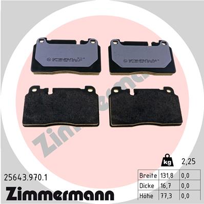 stabdžių trinkelių rinkinys, diskinis stabdys - 25643.970.1 ZIMMERMANN
