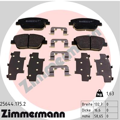 Kit pastiglie freno, Freno a disco - 25644.175.2 ZIMMERMANN