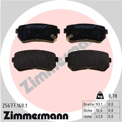 Kit pastiglie freno, Freno a disco - 25677.160.1 ZIMMERMANN