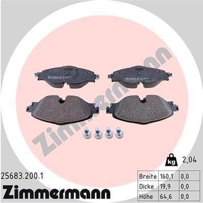 Brake Pad Set, disc brake - 25683.200.1 ZIMMERMANN