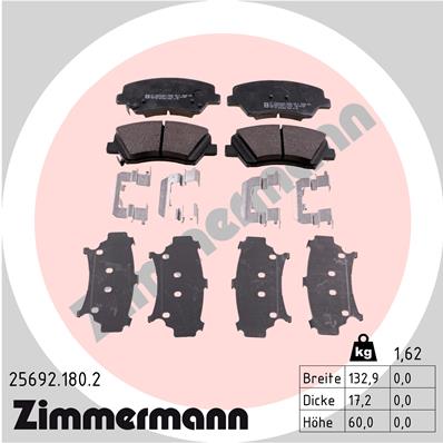 Kit pastiglie freno, Freno a disco - 25692.180.2 ZIMMERMANN