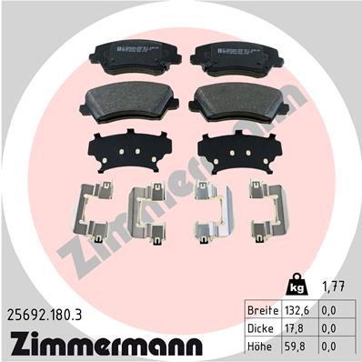 Kit pastiglie freno, Freno a disco - 25692.180.3 ZIMMERMANN