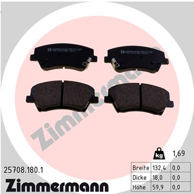 Brake Pad Set, disc brake - 25708.180.1 ZIMMERMANN