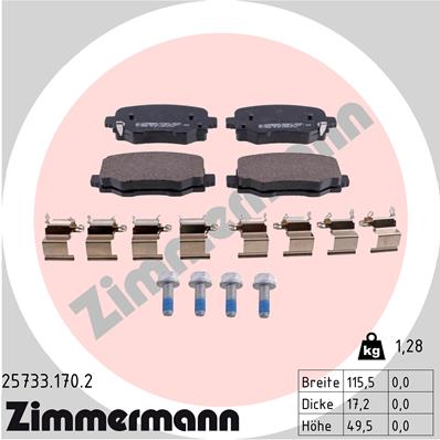 Kit pastiglie freno, Freno a disco - 25733.170.2 ZIMMERMANN