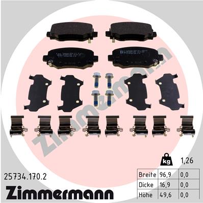 Kit pastiglie freno, Freno a disco - 25734.170.2 ZIMMERMANN