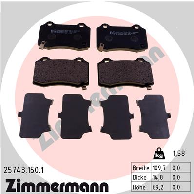Kit pastiglie freno, Freno a disco - 25743.150.1 ZIMMERMANN