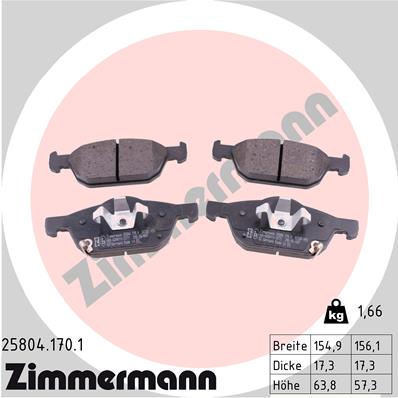 Brake Pad Set, disc brake - 25804.170.1 ZIMMERMANN