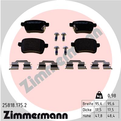 Kit pastiglie freno, Freno a disco - 25818.175.2 ZIMMERMANN