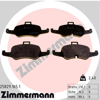 Kit pastiglie freno, Freno a disco - 25829.165.1 ZIMMERMANN