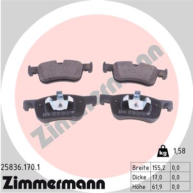 Kit pastiglie freno, Freno a disco - 25836.170.1 ZIMMERMANN