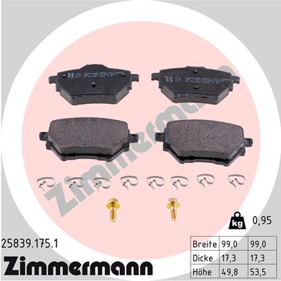 Brake Pad Set, disc brake - 25839.175.1 ZIMMERMANN