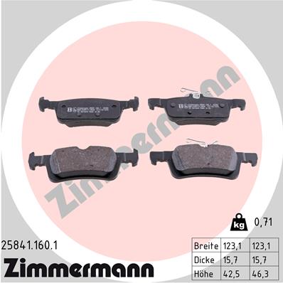 Kit pastiglie freno, Freno a disco - 25841.160.1 ZIMMERMANN