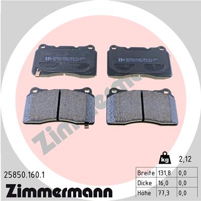 Brake Pad Set, disc brake - 25850.160.1 ZIMMERMANN