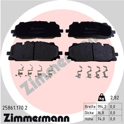 Brake Pad Set, disc brake - 25861.170.2 ZIMMERMANN