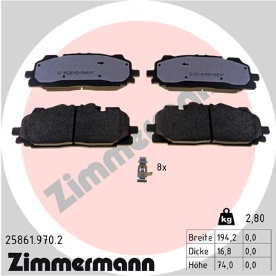 Brake Pad Set, disc brake - 25861.970.2 ZIMMERMANN
