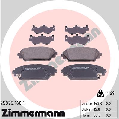 Kit pastiglie freno, Freno a disco - 25875.160.1 ZIMMERMANN