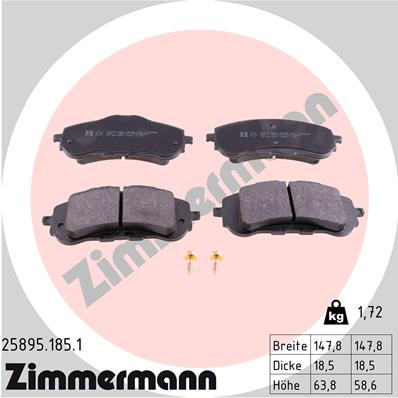 Brake Pad Set, disc brake - 25895.185.1 ZIMMERMANN