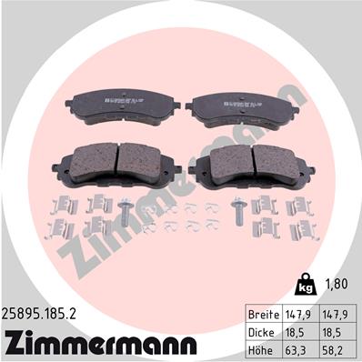Brake Pad Set, disc brake - 25895.185.2 ZIMMERMANN