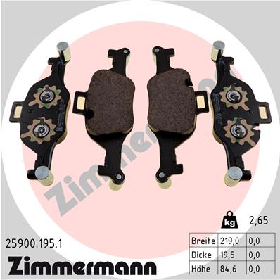 Kit pastiglie freno, Freno a disco - 25900.195.1 ZIMMERMANN