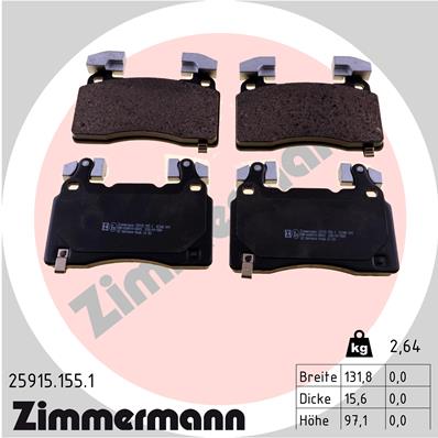 Kit pastiglie freno, Freno a disco - 25915.155.1 ZIMMERMANN