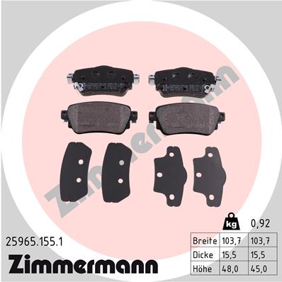 Brake Pad Set, disc brake - 25965.155.1 ZIMMERMANN