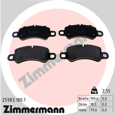 Kit pastiglie freno, Freno a disco - 25983.180.1 ZIMMERMANN