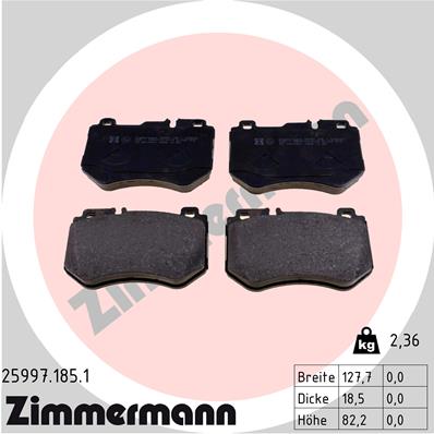 Brake Pad Set, disc brake - 25997.185.1 ZIMMERMANN