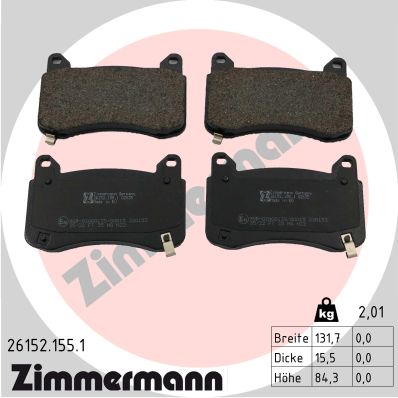 Kit pastiglie freno, Freno a disco - 26152.155.1 ZIMMERMANN