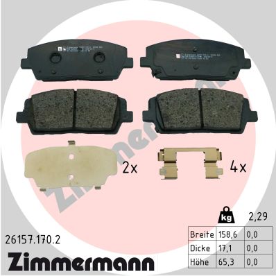 Kit pastiglie freno, Freno a disco - 26157.170.2 ZIMMERMANN