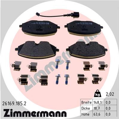 Kit pastiglie freno, Freno a disco - 26169.185.2 ZIMMERMANN