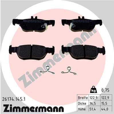 Brake Pad Set, disc brake - 26174.145.1 ZIMMERMANN