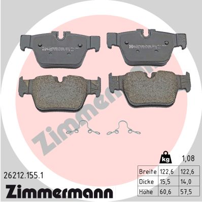 Brake Pad Set, disc brake - 26212.155.1 ZIMMERMANN