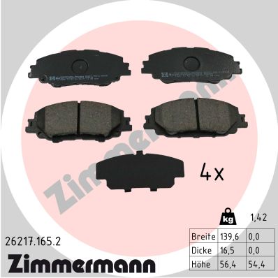Kit pastiglie freno, Freno a disco - 26217.165.2 ZIMMERMANN