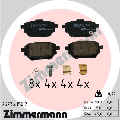 Kit pastiglie freno, Freno a disco - 26236.150.2 ZIMMERMANN