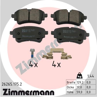 Kit pastiglie freno, Freno a disco - 26265.175.2 ZIMMERMANN