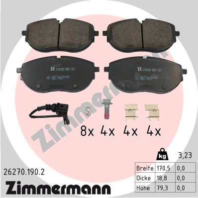 Brake Pad Set, disc brake - 26270.190.2 ZIMMERMANN