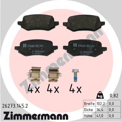 Kit pastiglie freno, Freno a disco - 26273.145.2 ZIMMERMANN